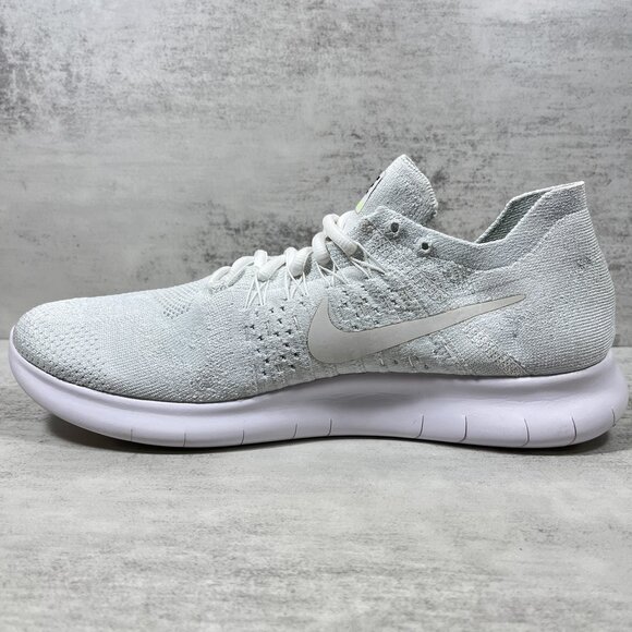 Nike Free RN Flyknit Running Shoes - Men's Size 10 - Pure Platinum - Picture 5 of 10